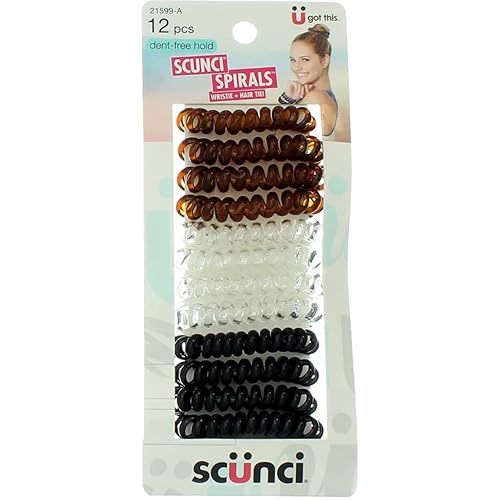 Scunci Spiral Twisters - 12 Count Hair Accessories In Microfiber, Plastic & Silk