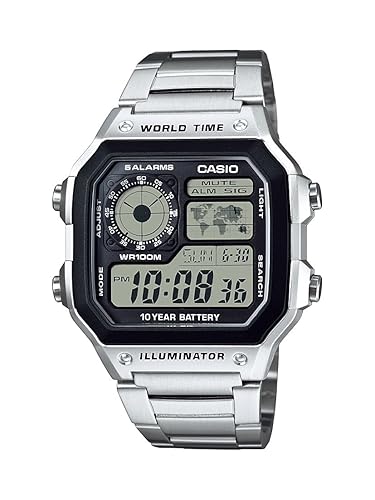 Casio Ae1200Wh Men'S Digital Watch | 100M Water Resistant | Multi Alarms & Stopwatch