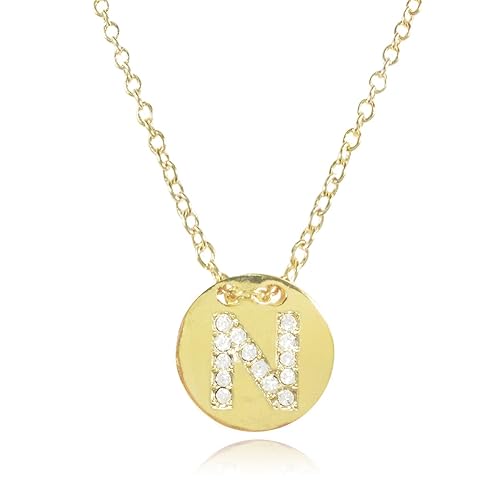 Wrapables® Gold Plated Initial Letter N Pendant Necklace - Elegant Metal Jewelry Gift