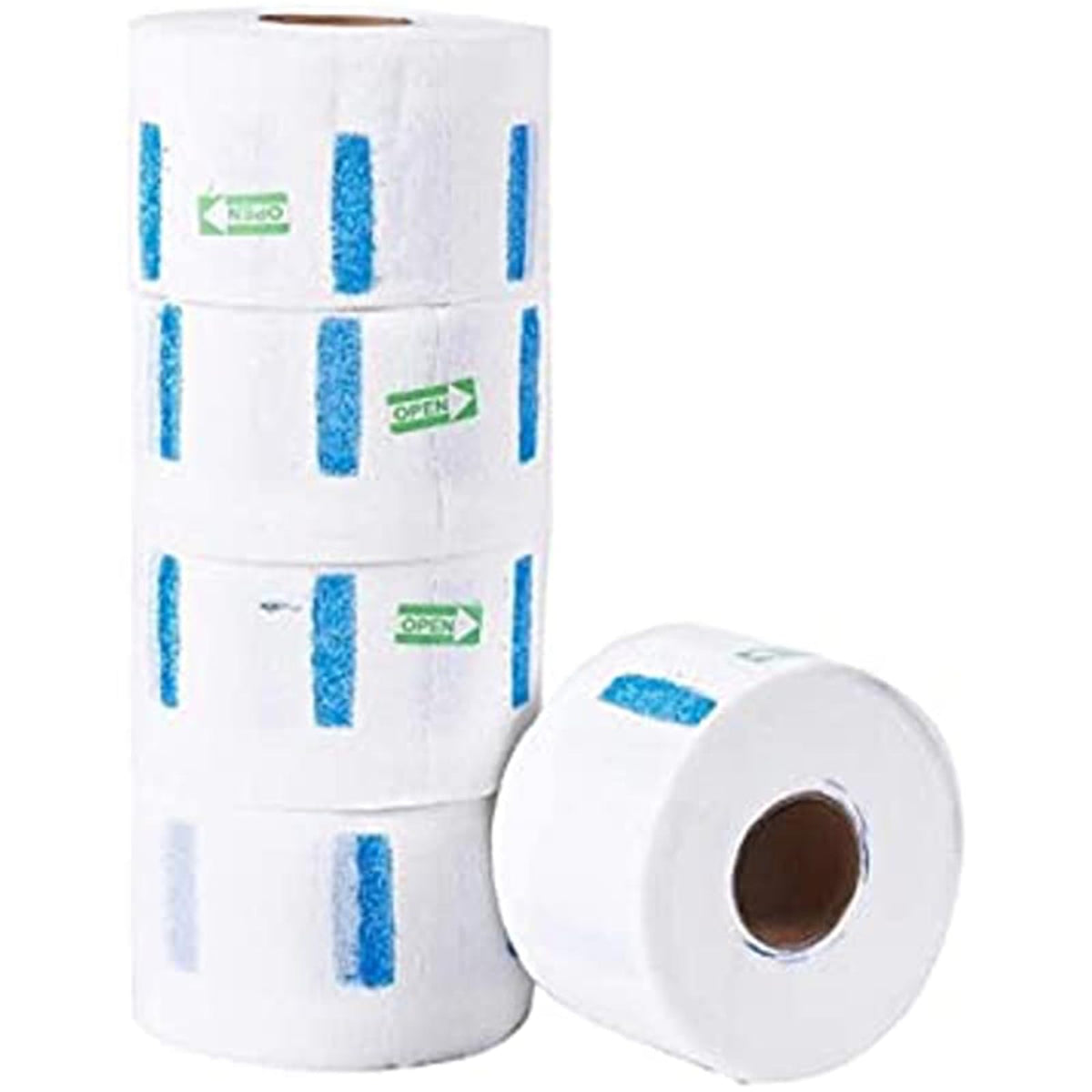 Feisate Disposable Barber Neck Strips - 5 Rolls & 500 White Paper Neck Tapes For Hair Cutting