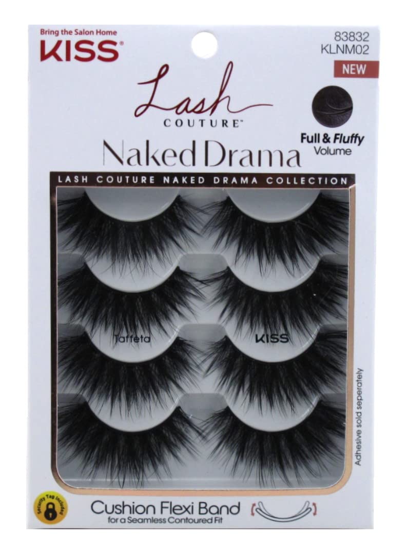 Kiss Lash Couture Naked Drama Collection - Taffeta Mink Fur Lashes (Pack Of 2) - Black