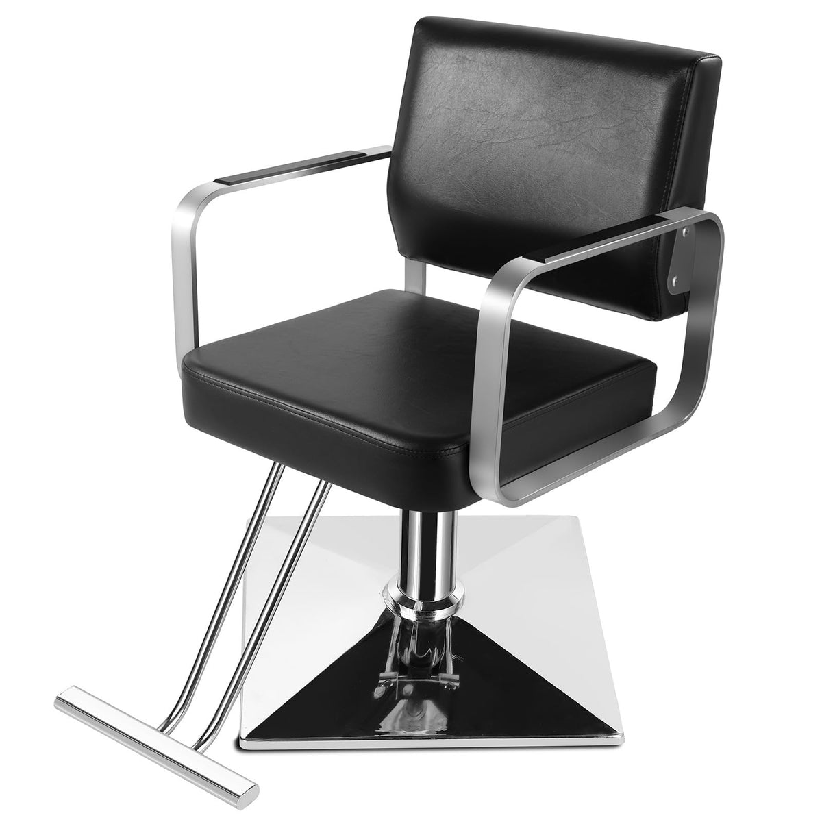 Winedyoung Silvery Hydraulic Barber Chair - 360° Rotating Salon Chair For Hair Stylists & Cosmetologists