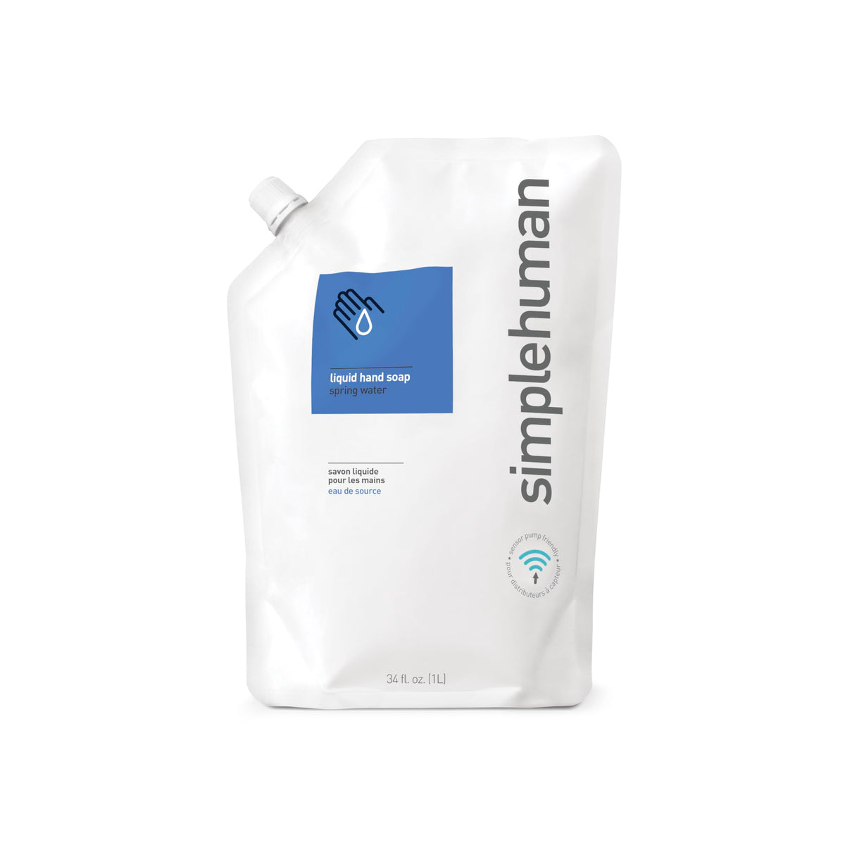 Simplehuman Spring Water Hand Soap Refill Pouch, 34 Fl Oz - Moisturizing Liquid Soap