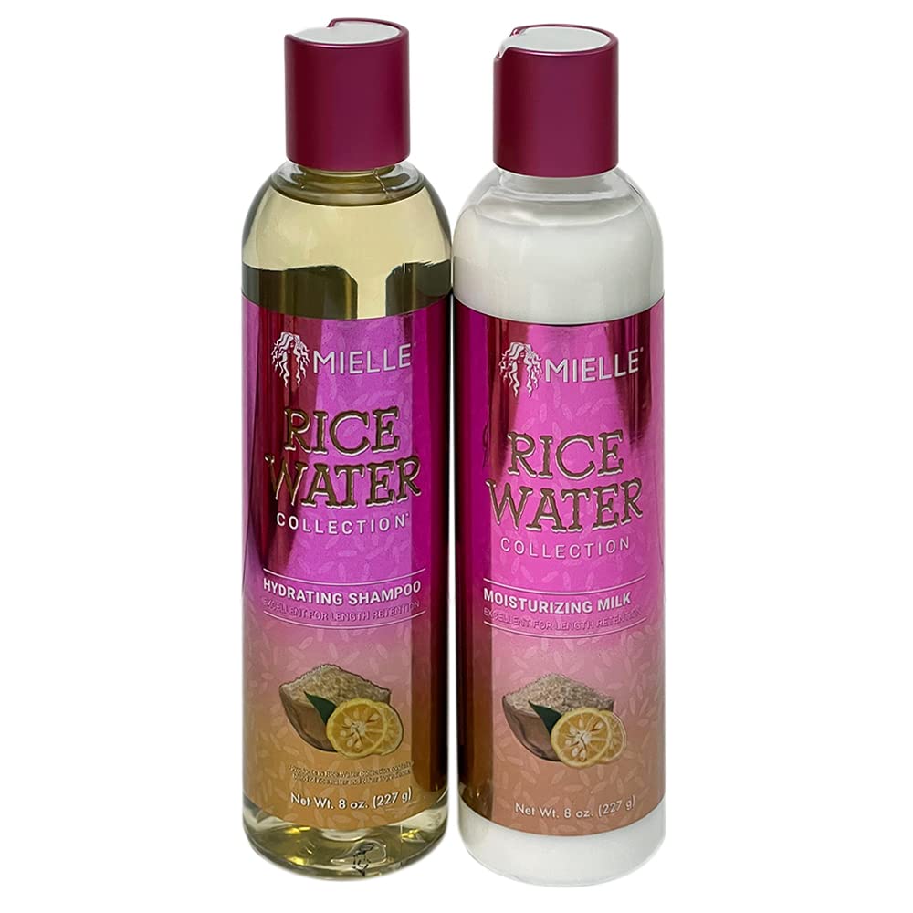 Mielle Rice Water Collection Bundle - Sulfate-Free Shampoo & Moisturizing Milk For Damaged Hair