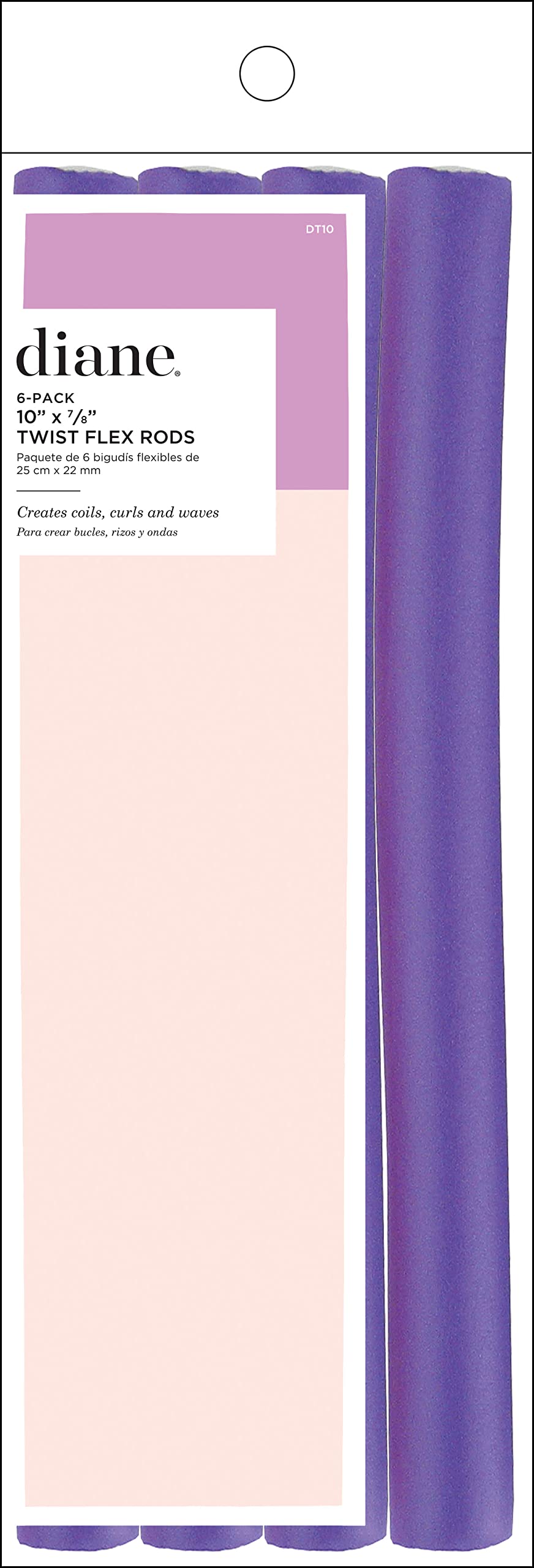 Diane DT10 Twist-flex Rod, Purple, 7/8&quot;, Flexible Plastic, 1 Count (Pack of 6)