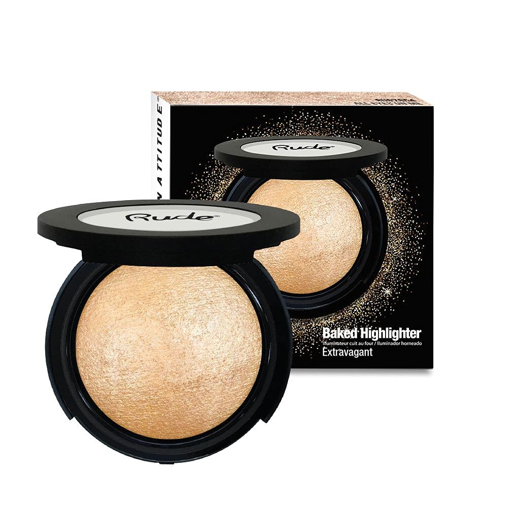 Rude Baked Highlighter - Gold, Powder, Shimmery, Gold