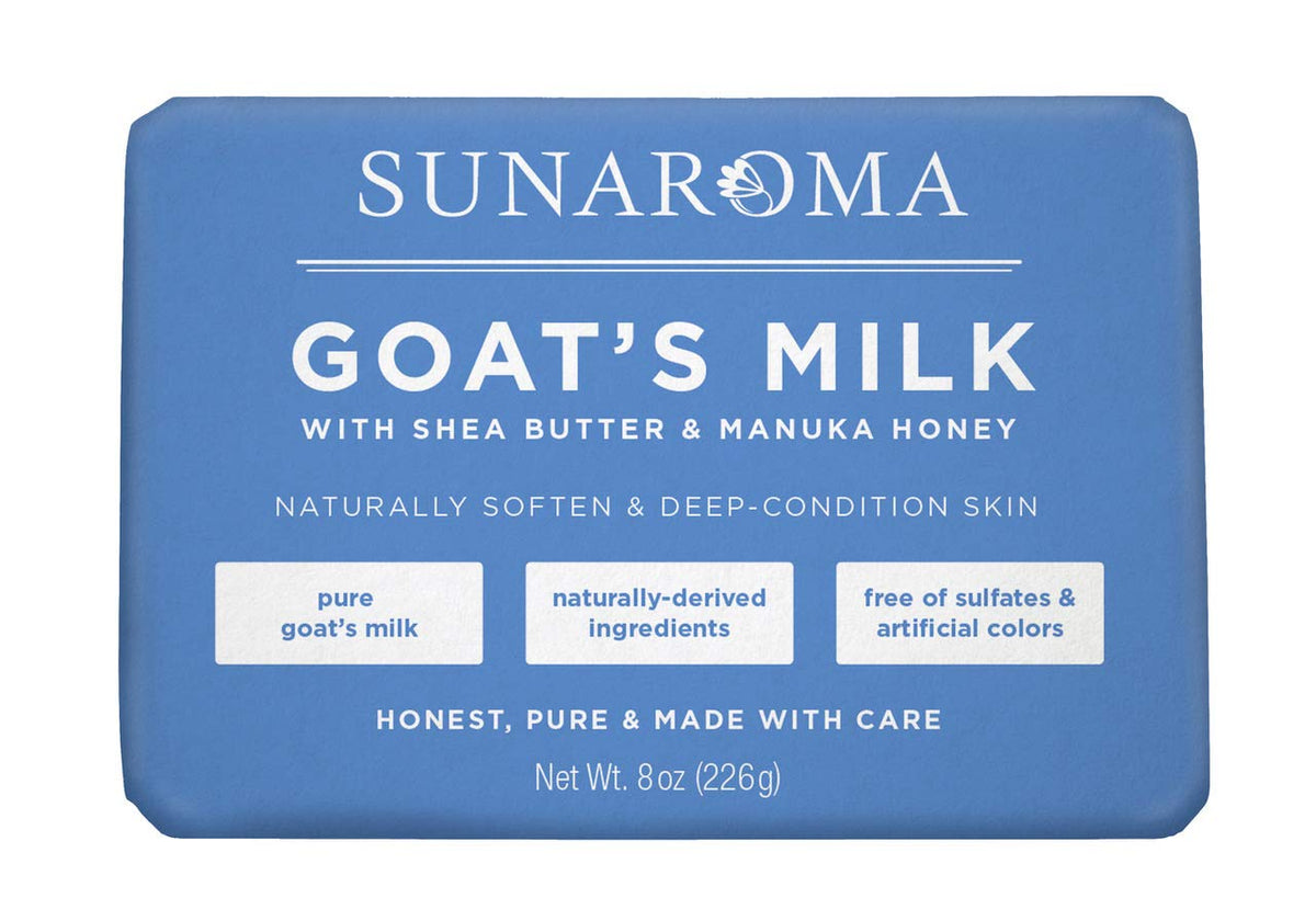 Sunaroma Goat'S Milk Soap With Shea Butter & Manuka Honey - 8 Ounce Bar