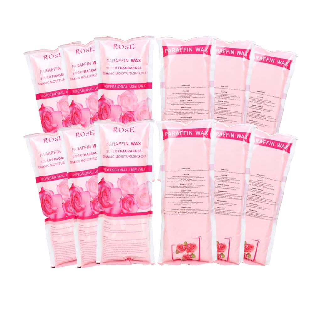 Toyar Rose Scented Paraffin Wax Refills, 12 Pack For Hand & Feet Moisturizing Relief