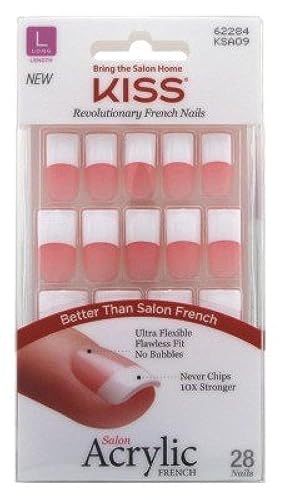 Kiss Acrylic French Nails - 28 Count, White, Perfect For Diy Manicure