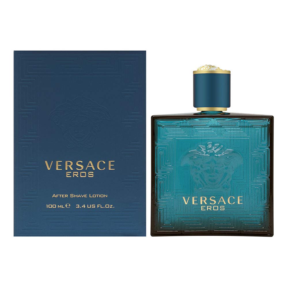 Versace Eros After Shave Lotion For Men, 3.4 Fl Oz - Refreshing Blue Scent