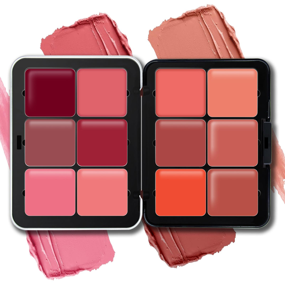 Hosaily 12 Colors Cream Blush Palette - Matte Waterproof Blush For Contouring & Highlighting