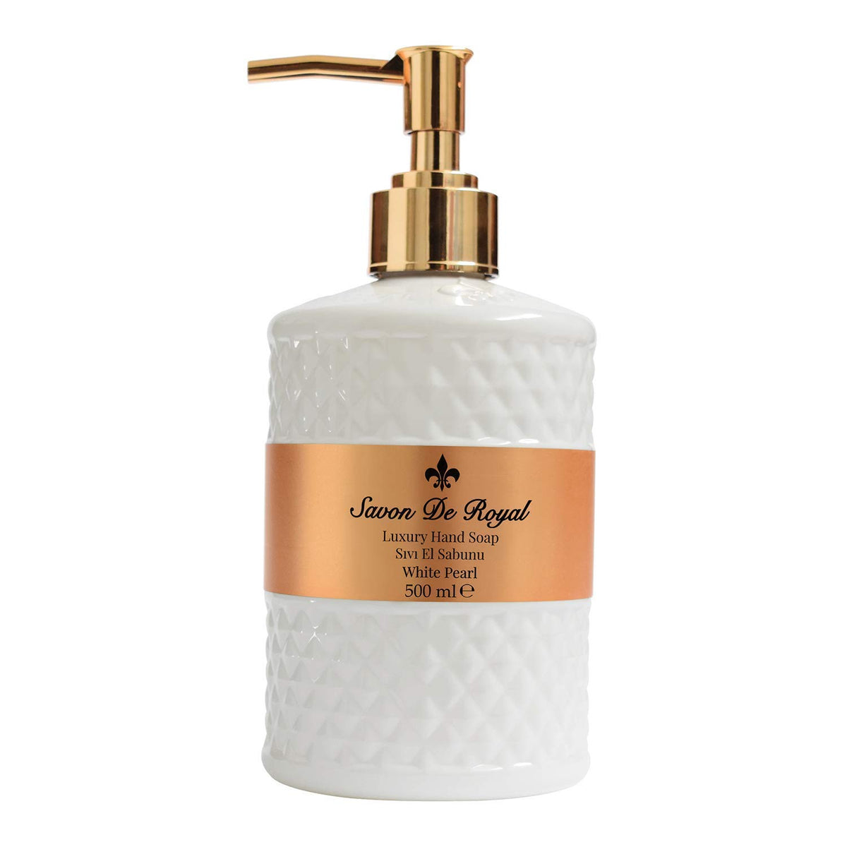 Savon De Royal White Pearl Liquid Hand Soap, 16.9 Fl Oz, Lily Flower Scent, Pump Dispenser