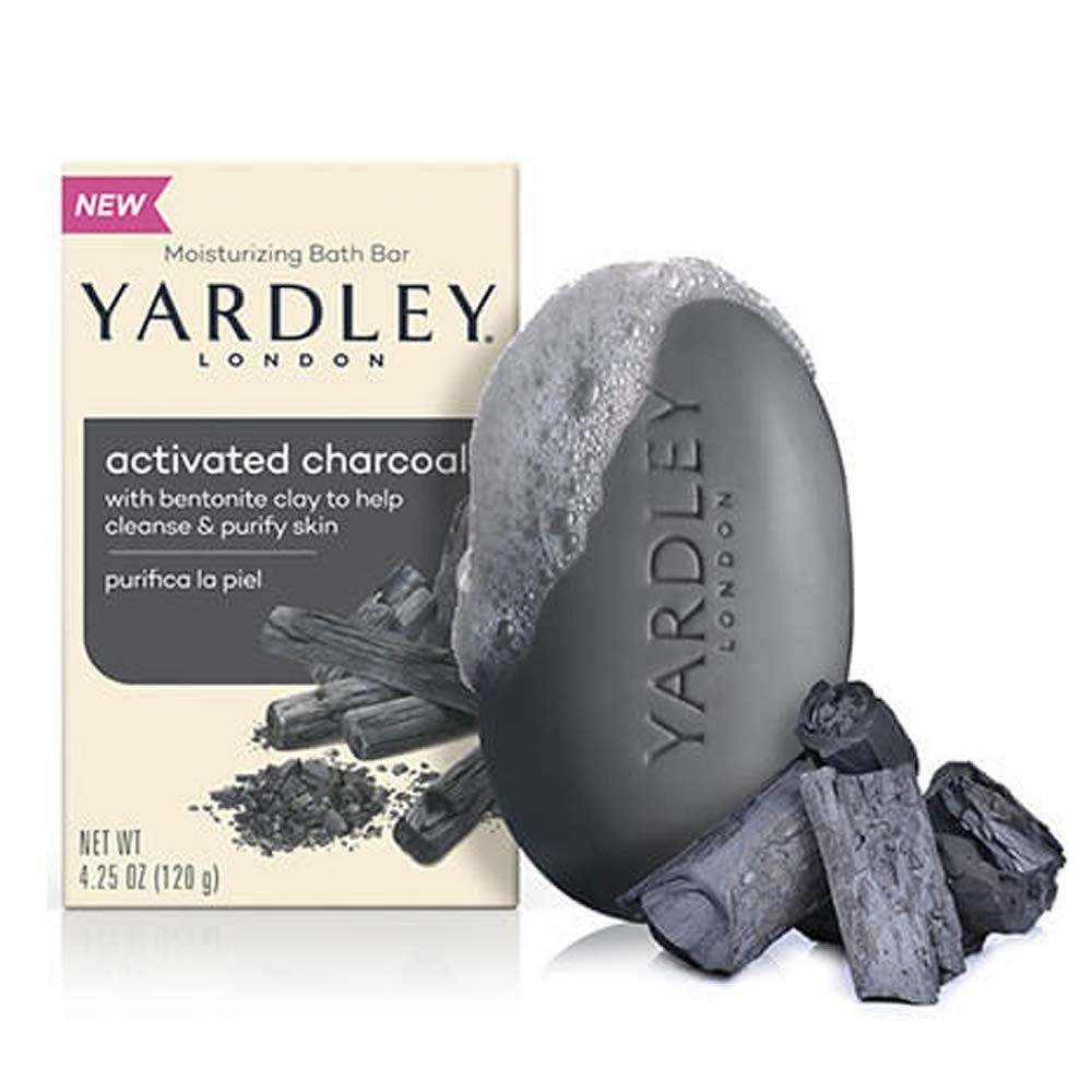 Yardley London Activated Charcoal Moisturizing Bath Bar, 4.25Oz (Pack Of 12)