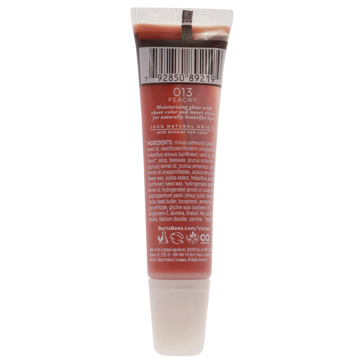 Burt'S Bees Lip Shine, Peachy - Hydrating Lip Gloss, 0.5 Oz, Natural & Moisturizing