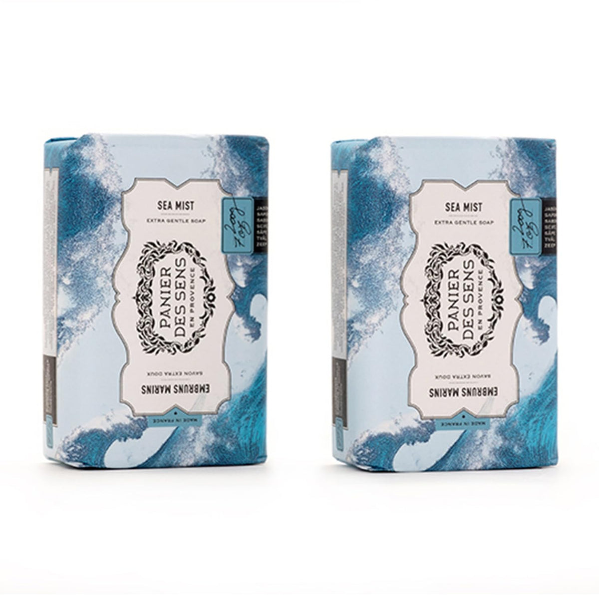 Panier Des Sens Sea Mist Shea Butter Soap Bars, 95% Natural, 7Oz - Pack Of 2, Made In France