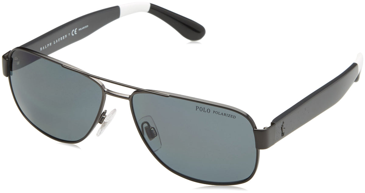 Polo Ralph Lauren Ph3097 Polar Grey Sunglasses - Matte Dark Gunmetal Frame, Semi Matt Ruthenium