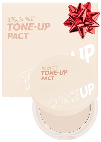 I'M Meme Skin Fit Tone Up Pact - Flawless Velvet Powder Compact, 0.35 Oz, Korean Makeup