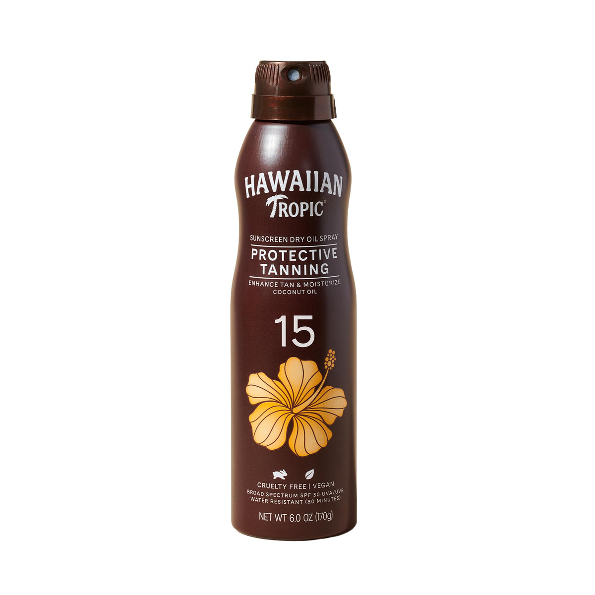 Hawaiian Tropic Spf 15 Dry Oil Spray, 6Oz - Protective Tanning Sunscreen For Outdoor Sun