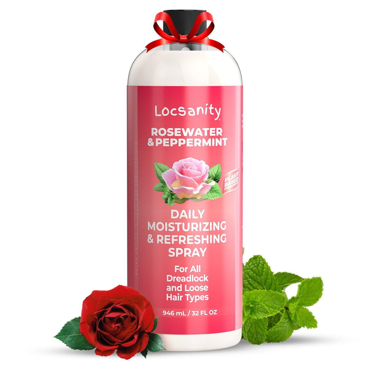 Locsanity Rosewater & Peppermint Moisturizing Spray - 32Oz Hydrating Dreadlock Care