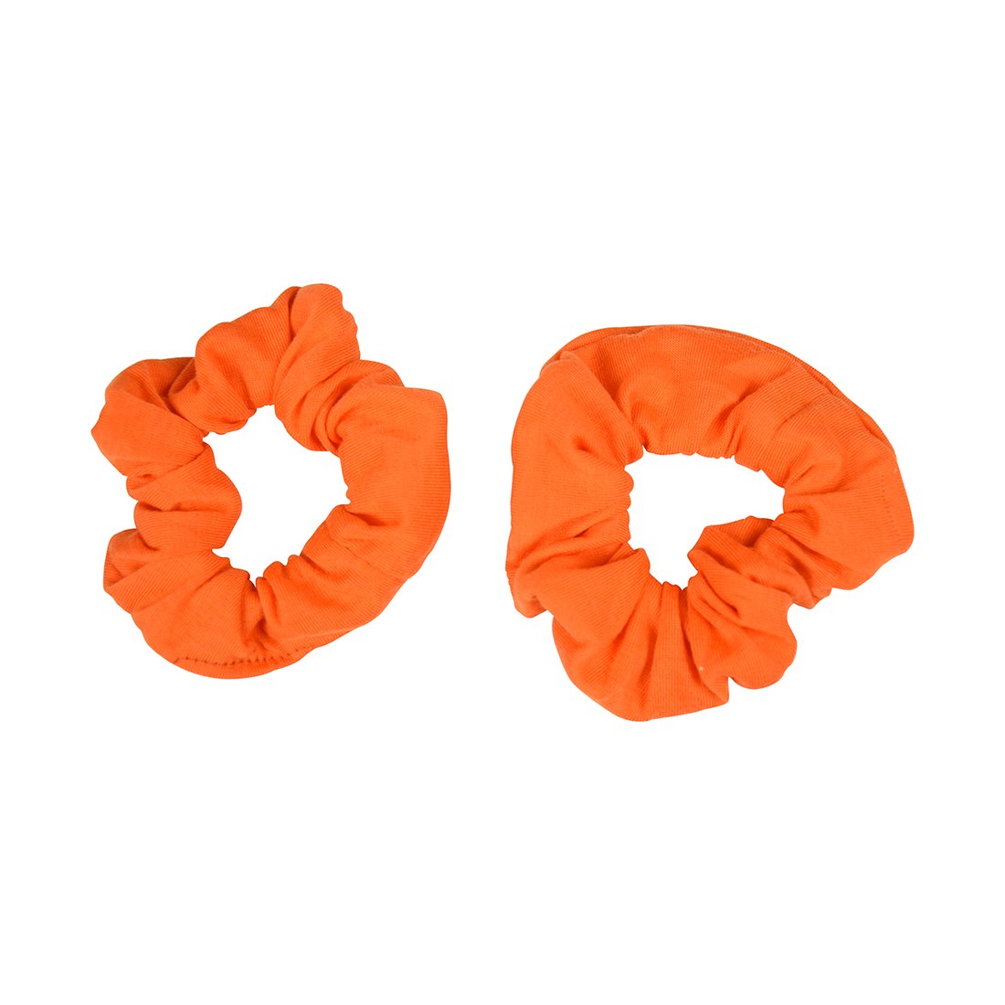 Motique Accessories Set of 2 Orange Solid Scrunchies for Hair Styling and Fashion