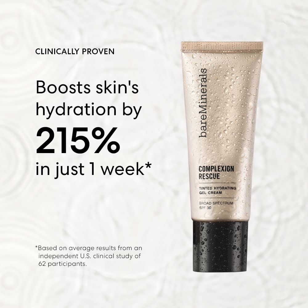 bareMinerals Complexion Rescue Tinted Moisturizer SPF 30, 16 Chestnut, Vegan, Hydrating Sunscreen