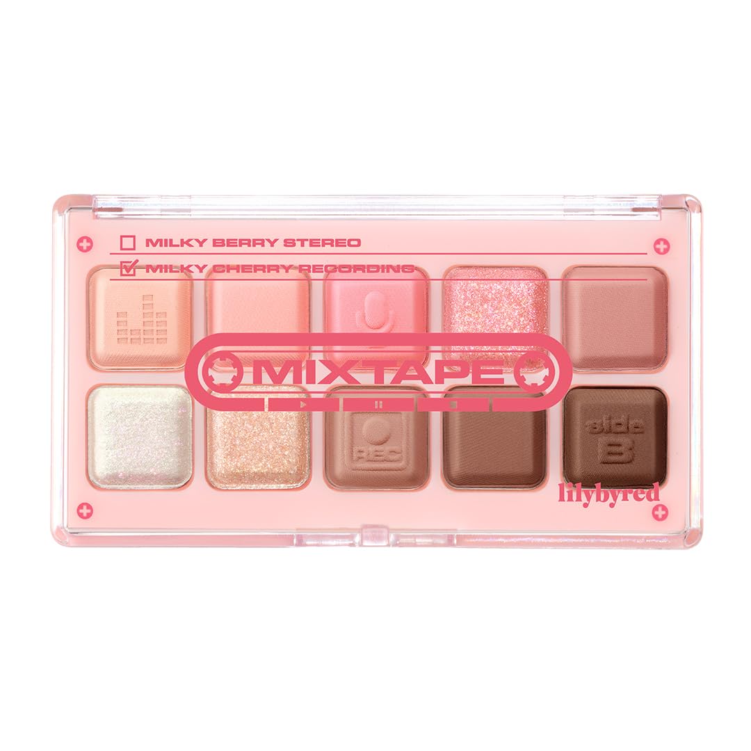 Lilybyred Mood Keyboard Mixtape Edition Eyeshadow Palette - 10#Milky Cherry Recording, Long-Wearing