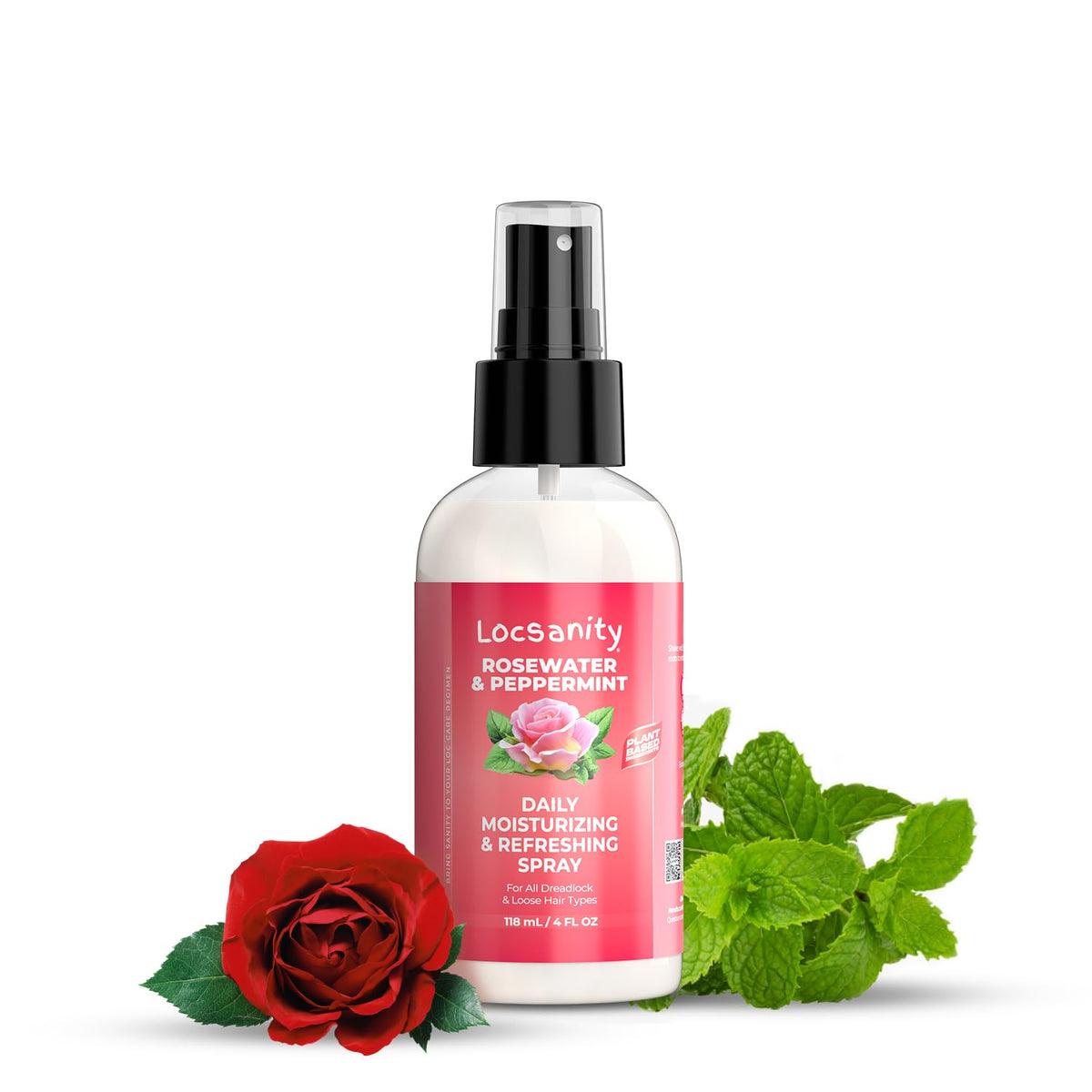 Locsanity Rosewater & Peppermint Moisturizing Spray 4Oz - Hydrating Dreadlock & Scalp Nourisher