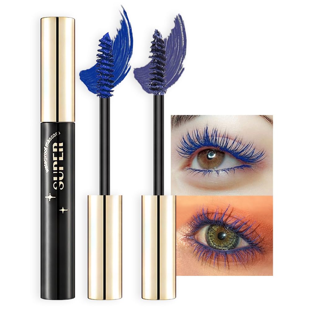 Bingbrush Colored Waterproof Mascara Set - Blue Black Brown Vegan Long-Lasting Eye Makeup