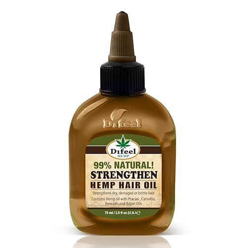 Difeel Hemp Hair Oil - 99% Natural Strengthening Formula, 2.5 Fl Oz (Pack Of 1)