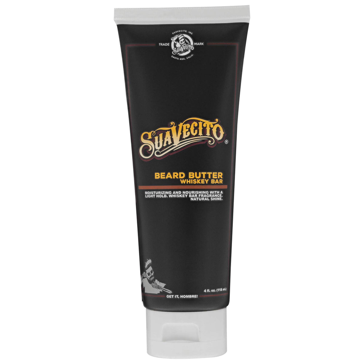 Suavecito Beard Butter - Whiskey Bar Scent, 4 Oz Cream For Men, Moisturizes & Softens Beard