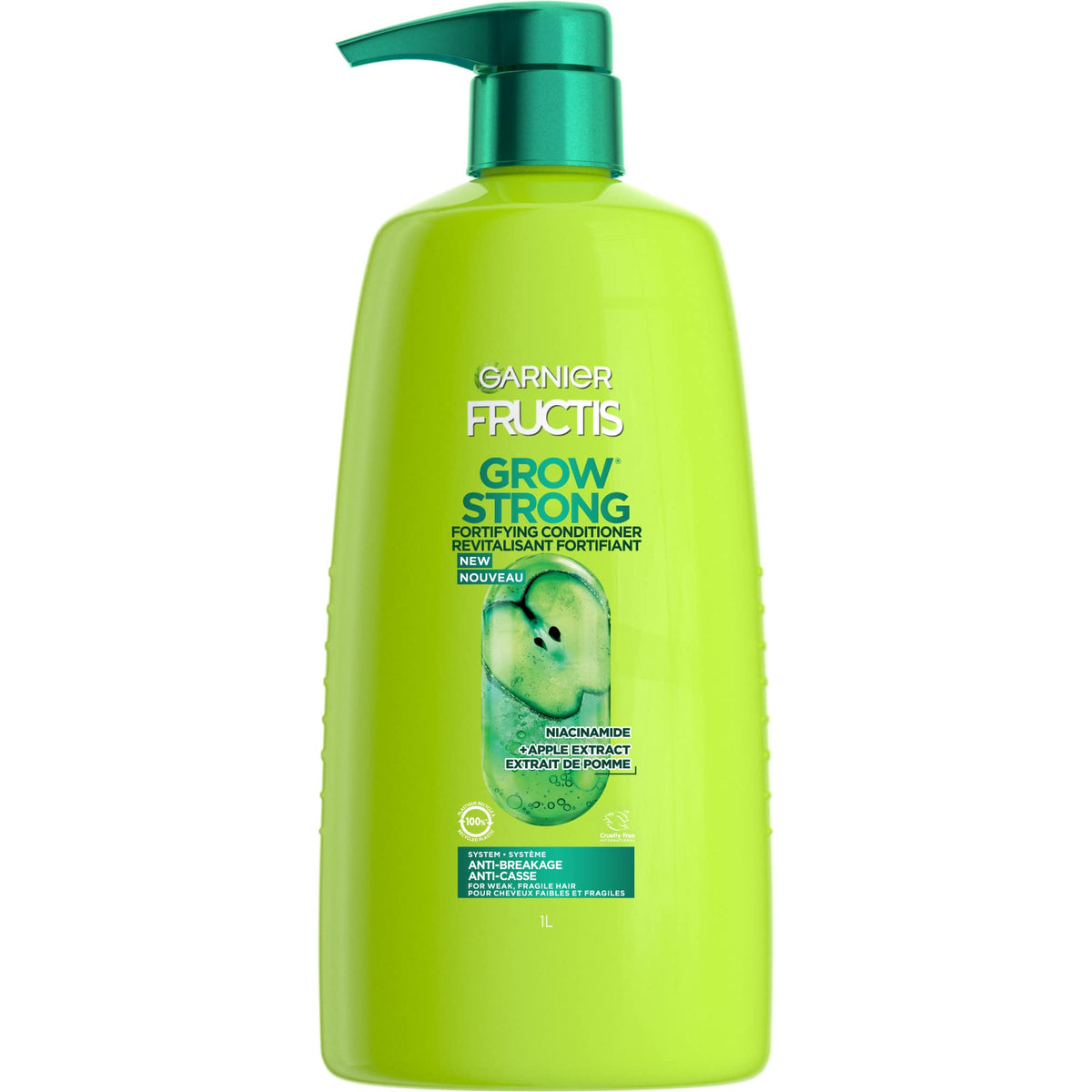 Garnier Fructis Grow Strong Conditioner, 33.8 Fl Oz - Strengthening Hair Care For Healthy Locks