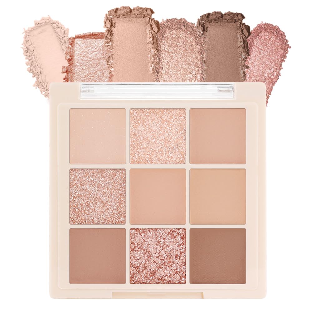 Amy'S Diary Matte Shimmer Eye Shadow Palette - 9 Long-Lasting Waterproof Shades, Cruelty-Free