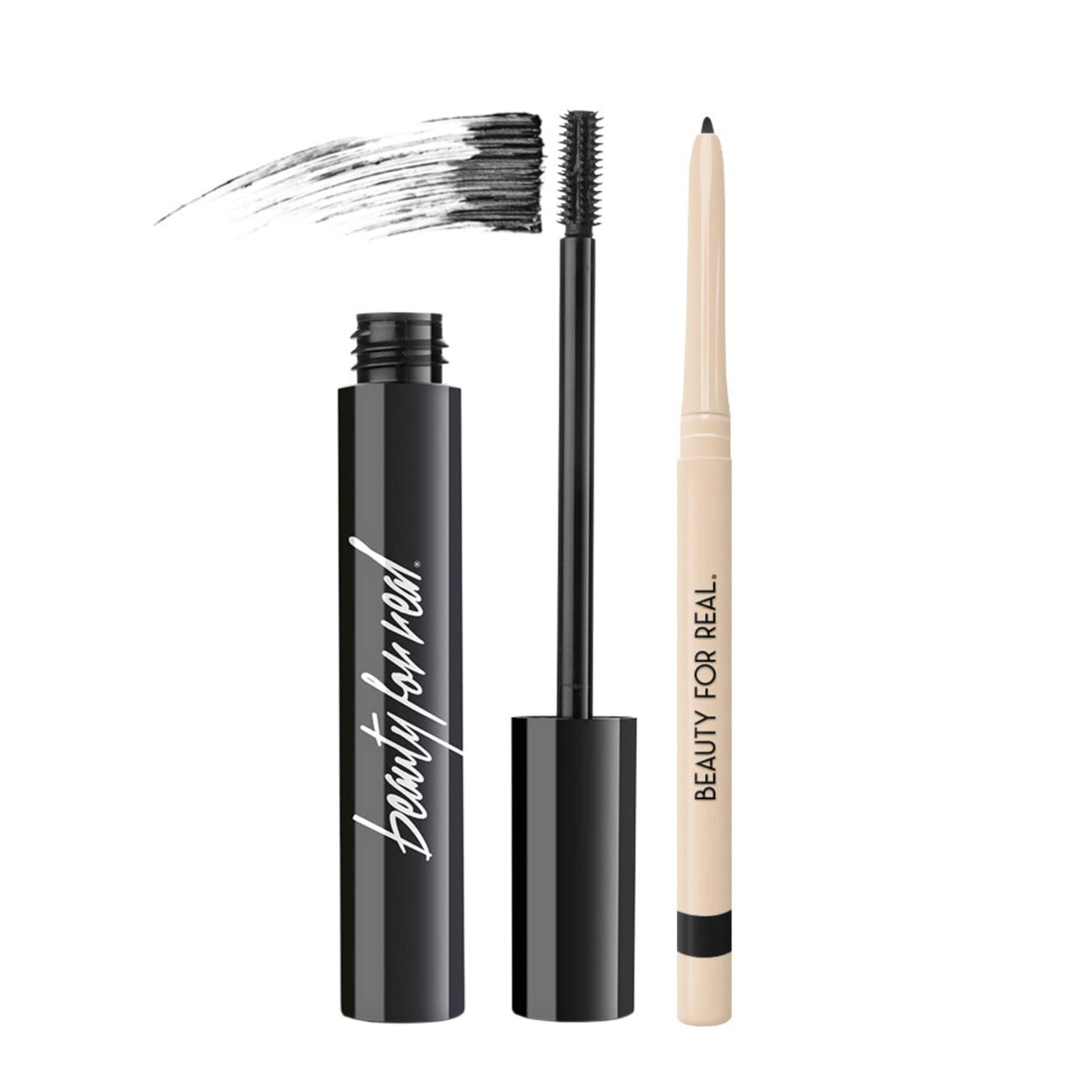 Beauty For Real I-Line Eyeliner & Hi-Def Mascara Set - Waterproof, Long-Wearing, Black