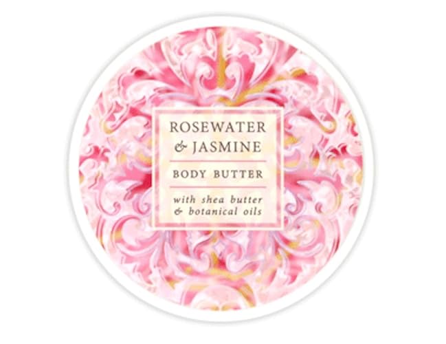 Greenwich Bay Body Butter 8 Oz - Rosewater & Jasmine, Moisturizing Botanical Skin Care