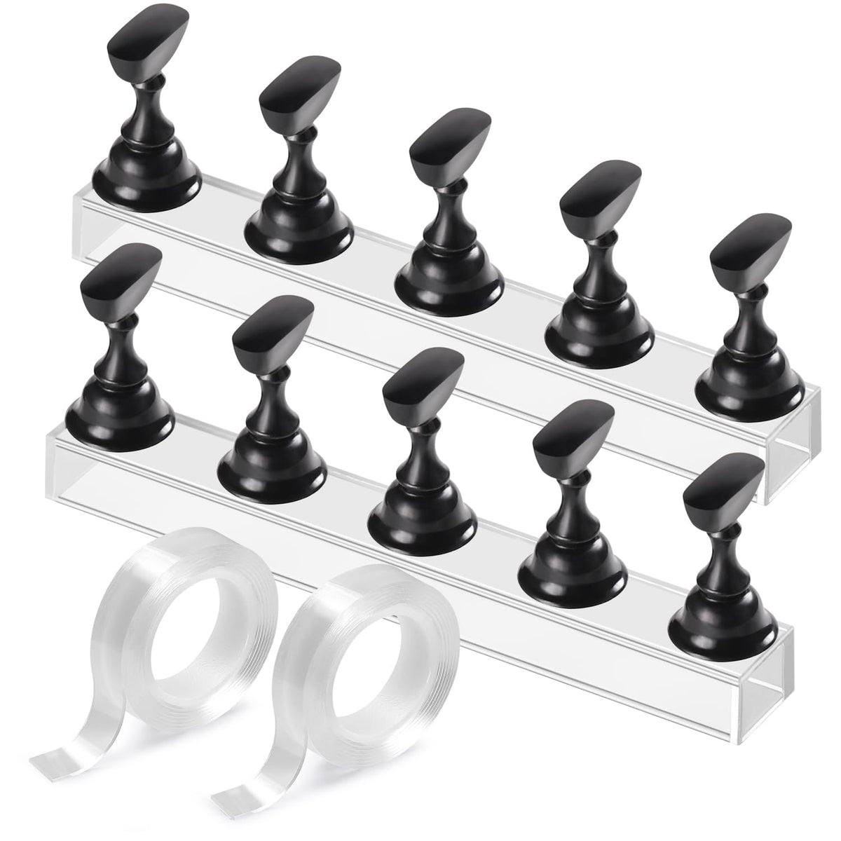 Etercycle Black Acrylic Nail Stand - Magnetic Practice Holder For Diy & Salon Use