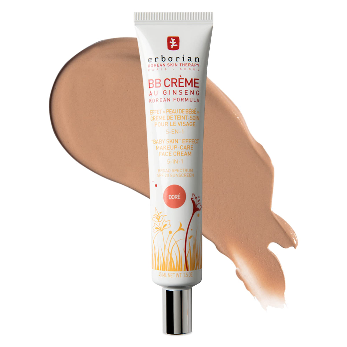 Erborian Bb Cream With Ginseng, Tan Dore, Spf, Lightweight, Matte Finish, 1.5 Oz