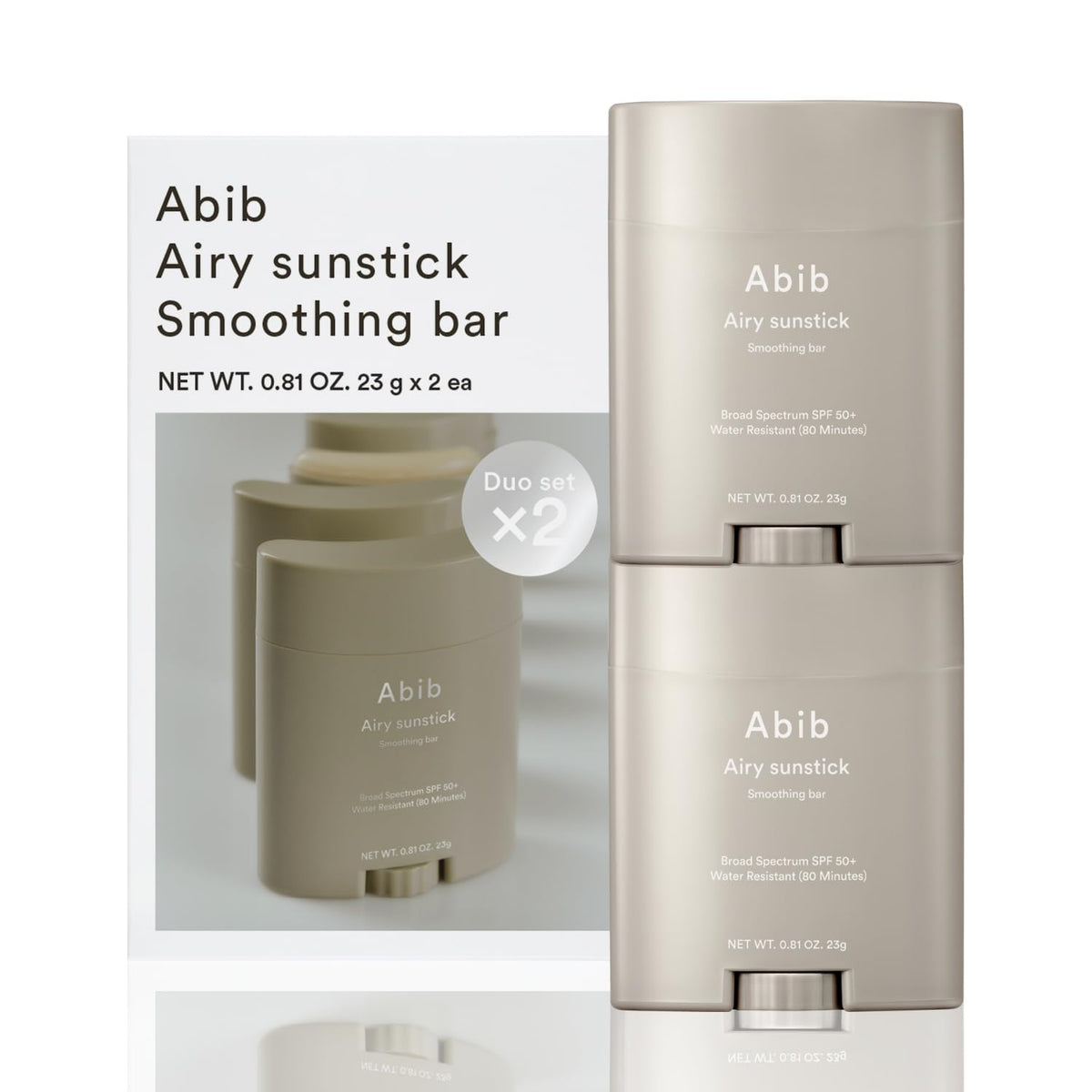 Abib Airy Sunstick Spf50 - Non-Sticky Matte Finish, Long-Lasting Sun Protection For Face & Body, 2