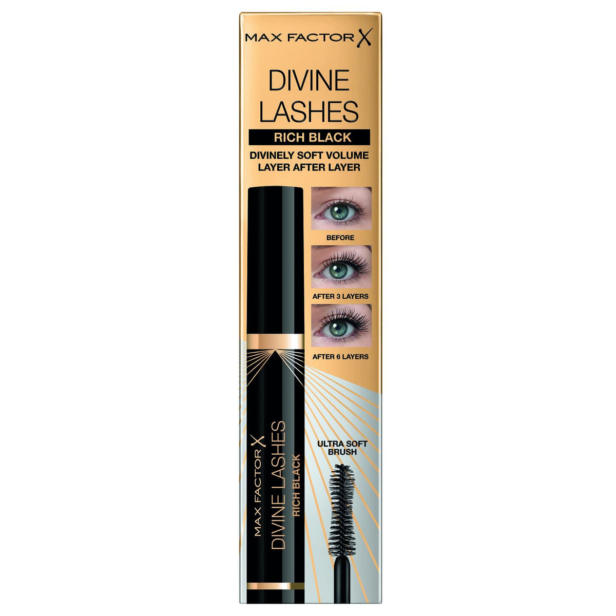 Max Factor Divine Lashes Mascara 8Ml - Rich Black, Volumizing, Smudge-Proof Formula