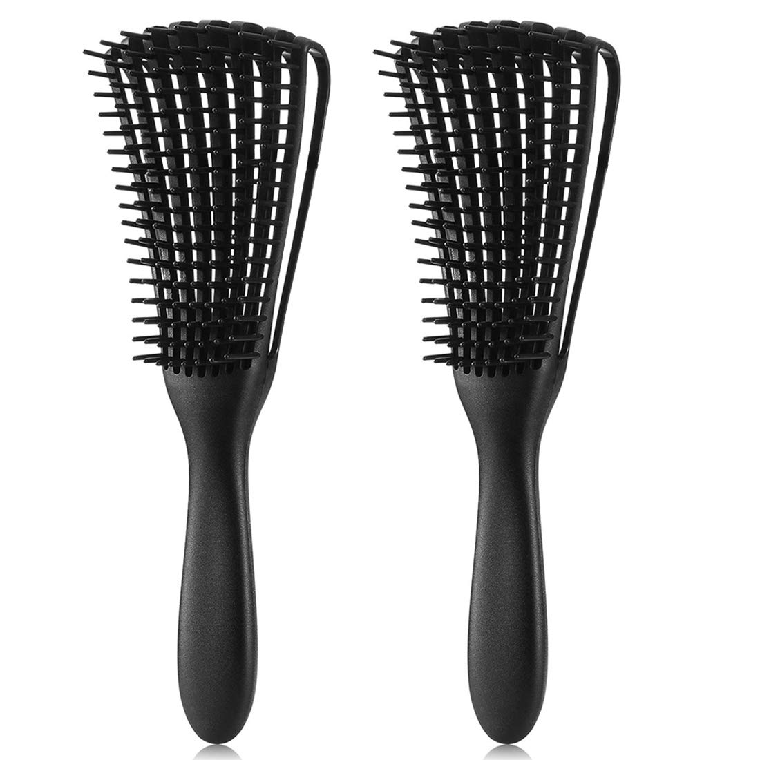 A.Dasher Detangling Brush For Afro Hair - 2 Pcs Black, Kinky Wavy/Curly/Coily