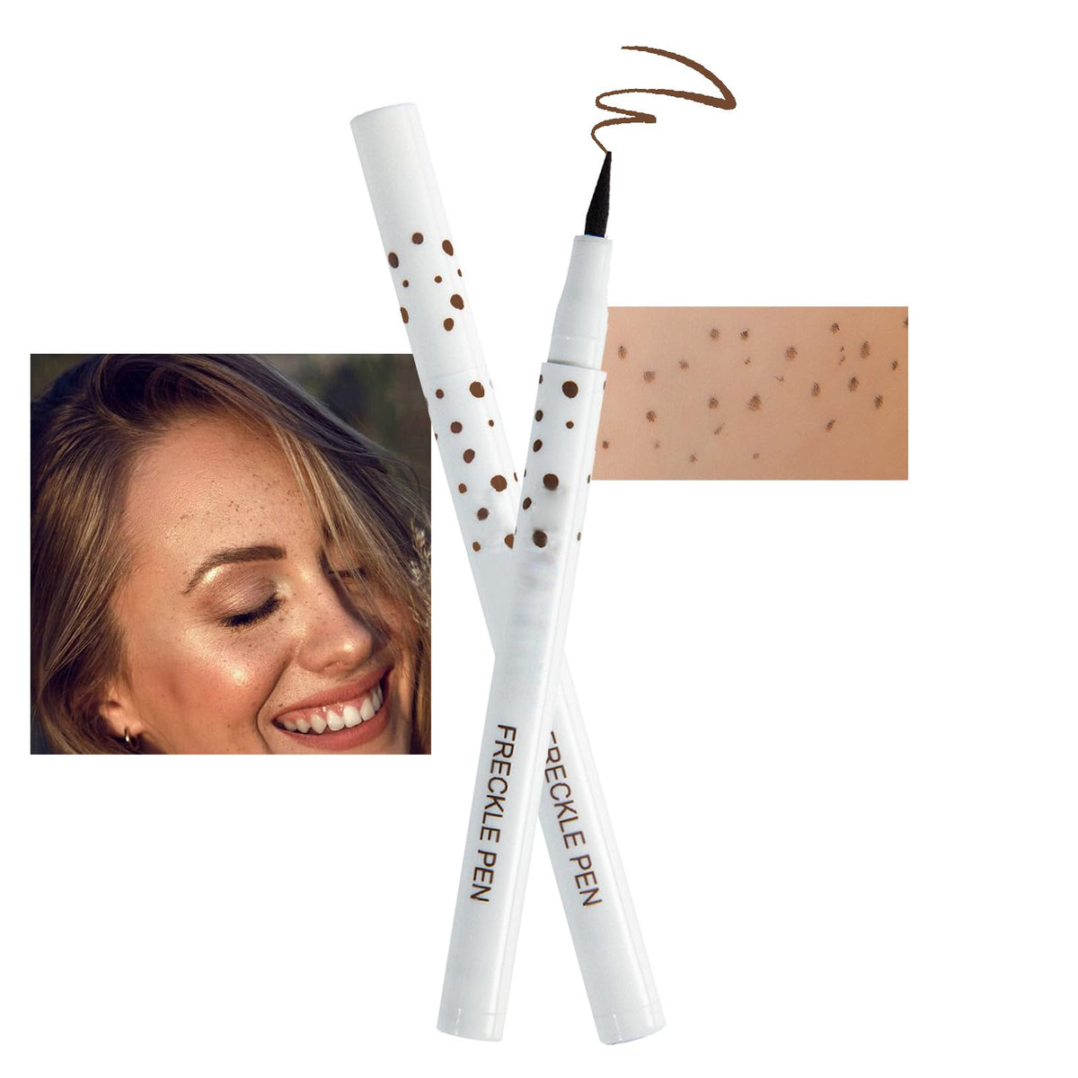 Rosarden Dark Brown Freckle Pen - Waterproof Quick Dry Faux Freckles For Natural Sunkissed Skin