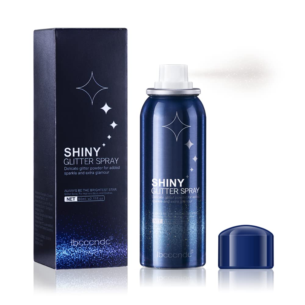 Alnilk Silver Shiny Body Glitter Spray For Skin, Hair & Clothing - Quick-Drying Waterproof Makeup