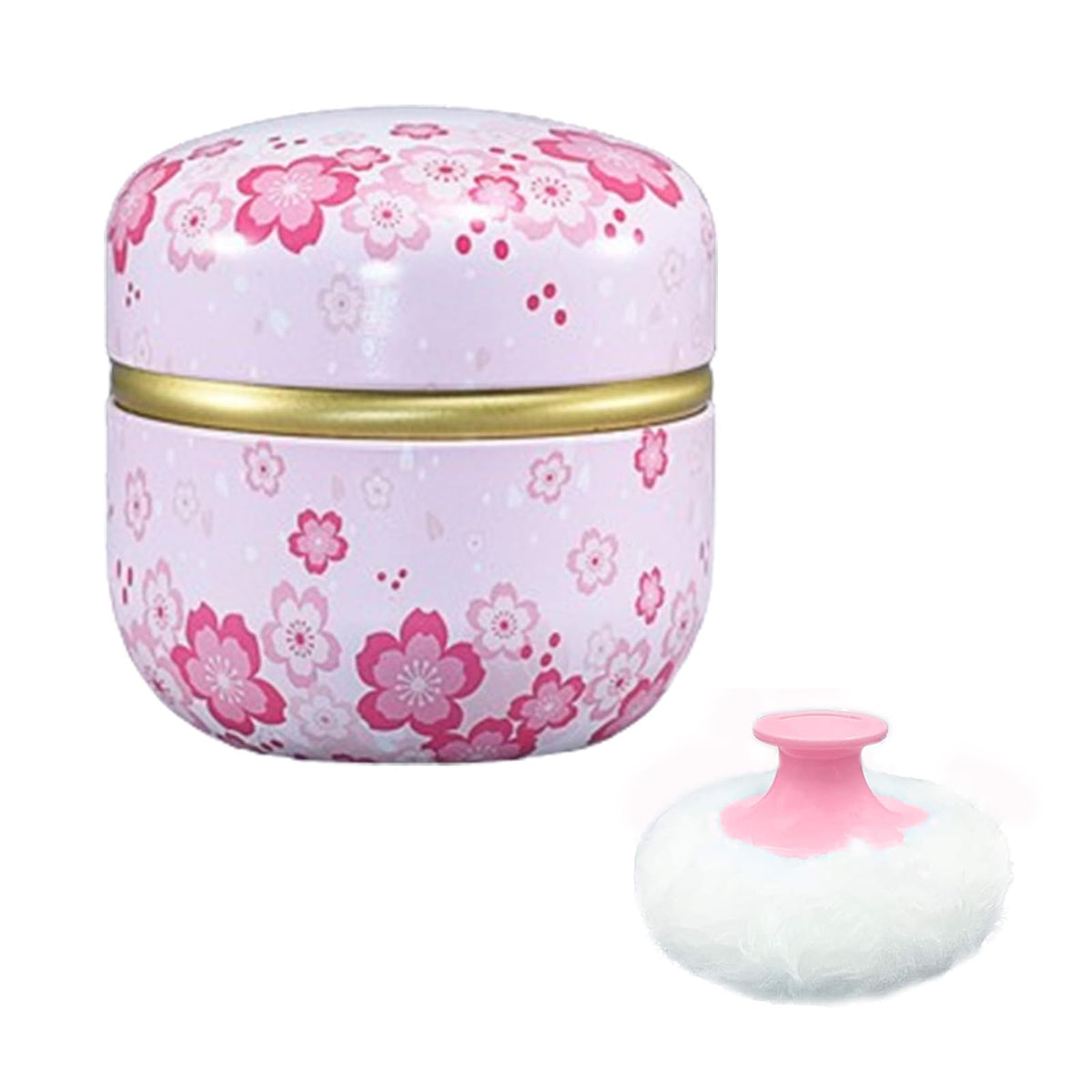 Qopoto Light Pink Body Powder Puff With Container For Bath And Travel - 1 Count