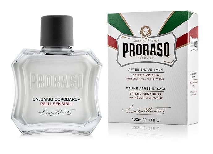 Proraso After Shave Balm For Men, Sensitive Skin Moisturizer With Oatmeal & Green Tea, 3.4 Fl