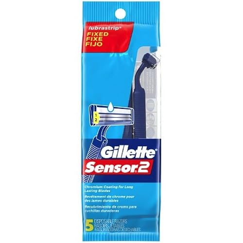 Gillette Sensor2 Disposable Razor - 5 Count, Comfortable Shaving Blades For Men