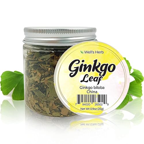 Well&quot;s Herb Dried Ginkgo Leaf 0.9 oz | 100% Natural Herbal Oil for Hair & Skin DIY