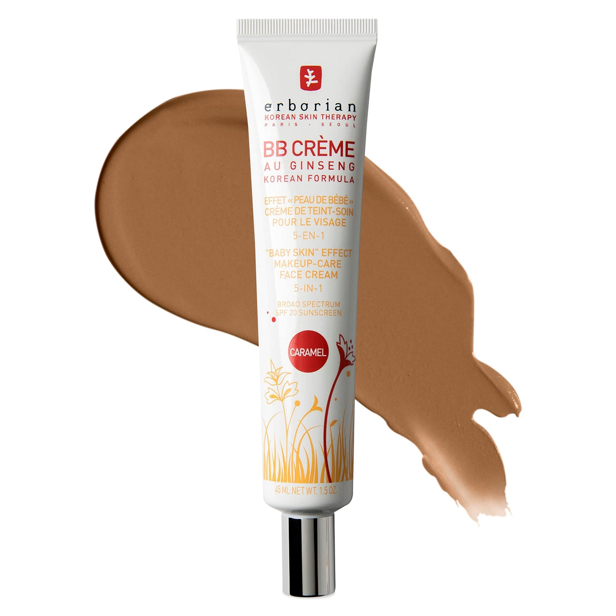 Erborian Bb Cream With Ginseng, Spf 15, 03 Caramel, Lightweight, Matte Finish, 1.5 Fl