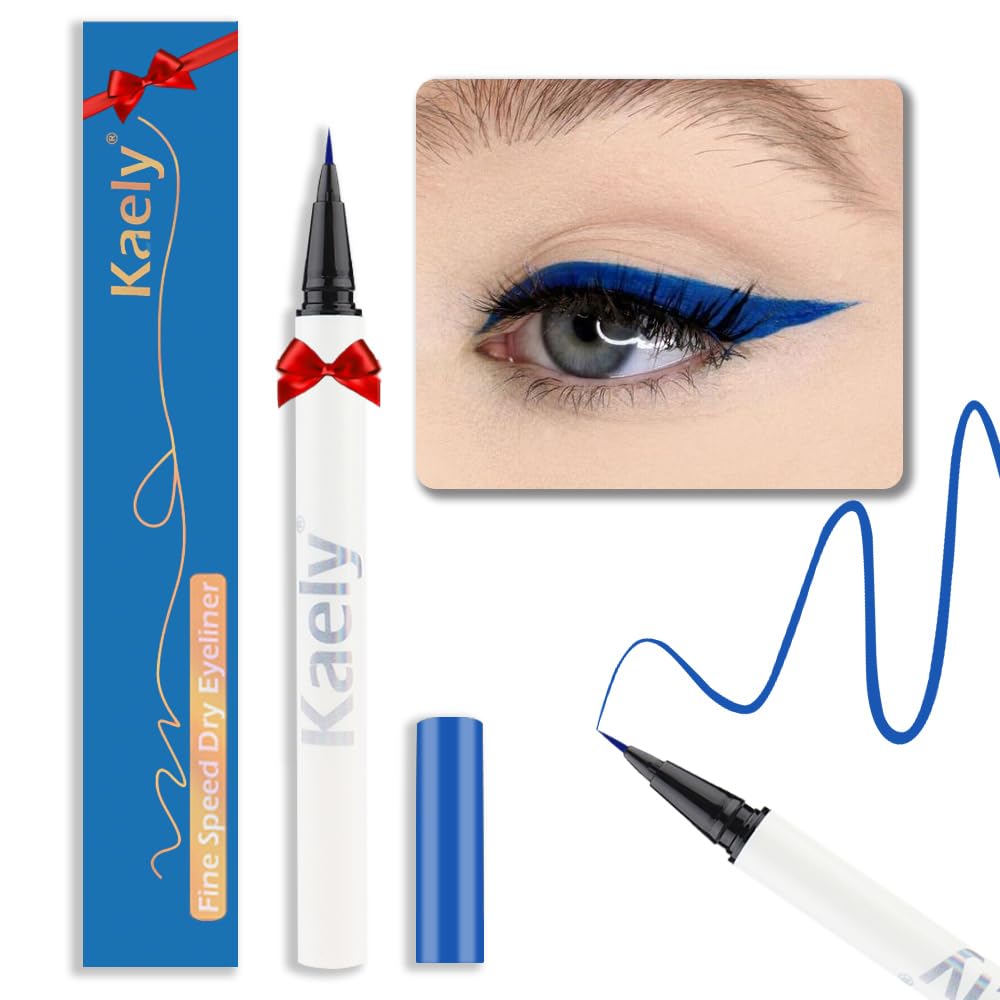 Evpct 1Pcs Blue Waterproof Eyeliner Set - Long Lasting Ultra-Fine Liquid Eye Liner