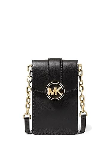 MICHAEL KORS Carmen Small Black Faux Leather Smartphone Crossbody Bag