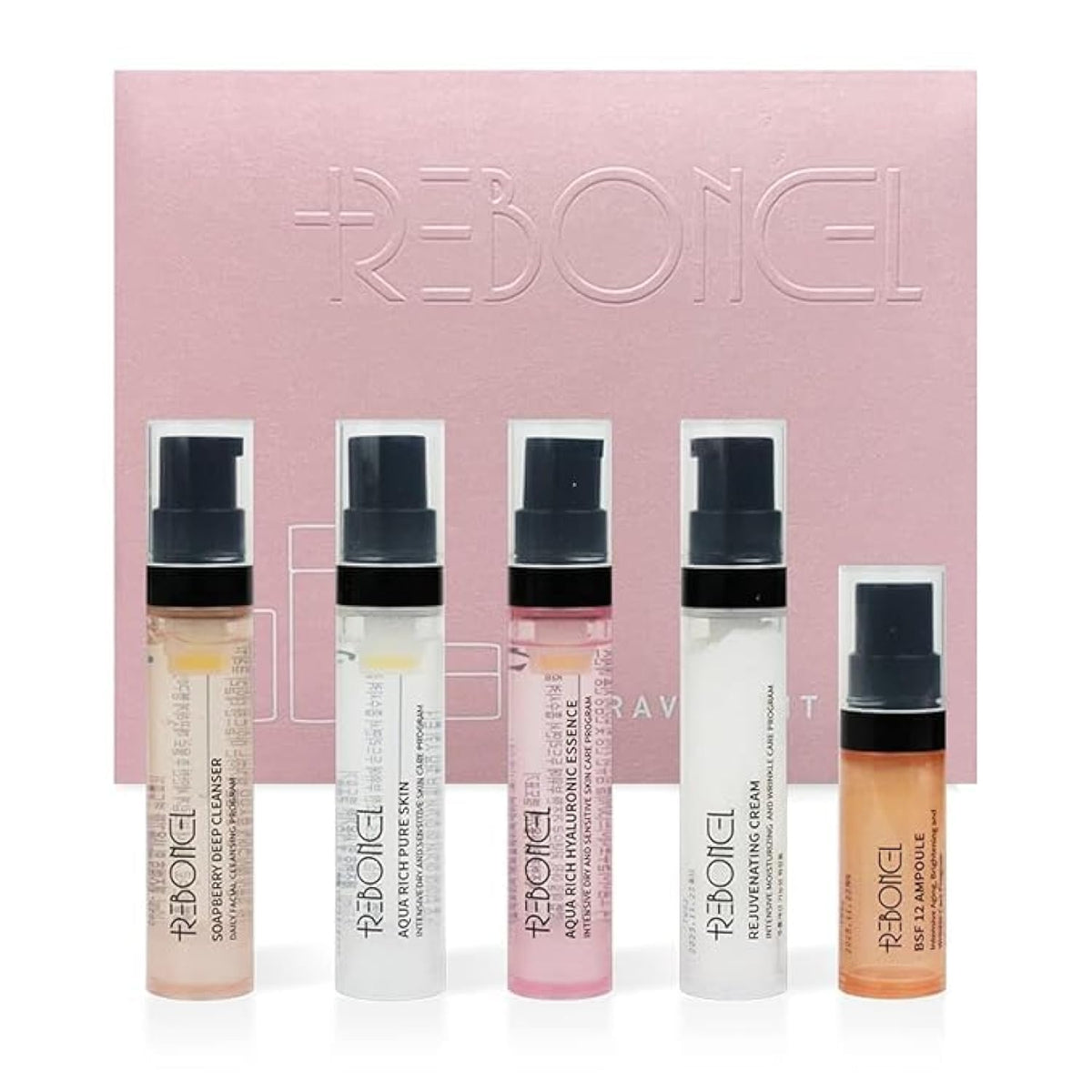 Reboncel Korean Skin Care Travel Kit | Tsa Approved Essentials | Cleanser, Toner, Cream Set