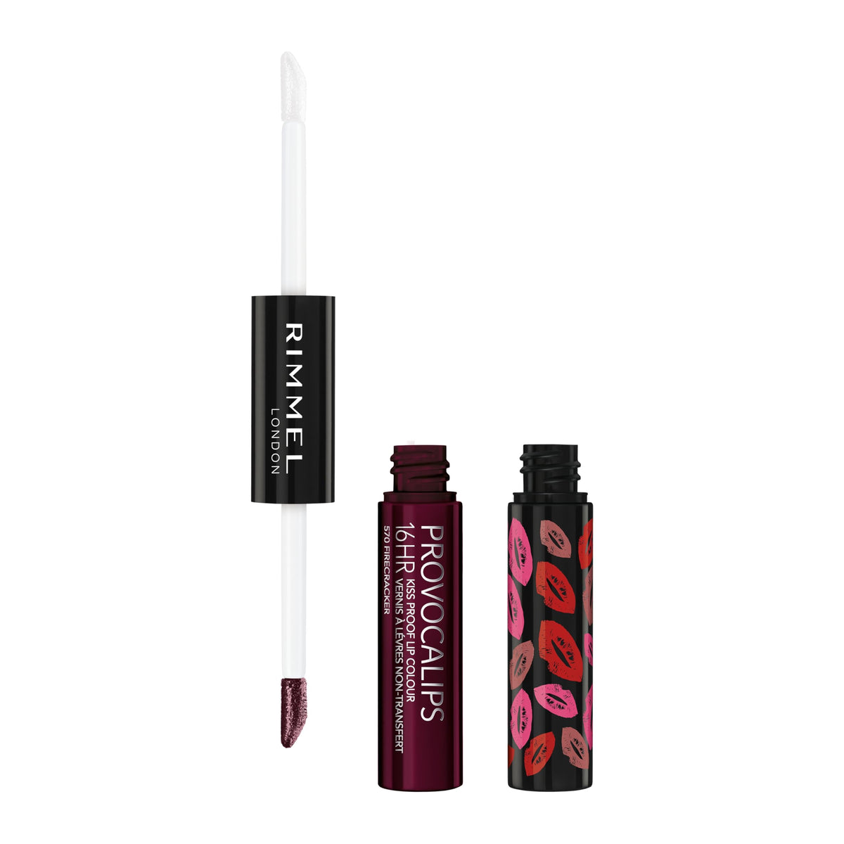 Rimmel Provocalips 16Hr Kiss-Proof Lip Color, Liquid Lipstick, Firecracker, 0.14 Fl Oz